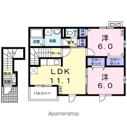 セレッソ　２０１３[2LDK/57.85m2]の間取図