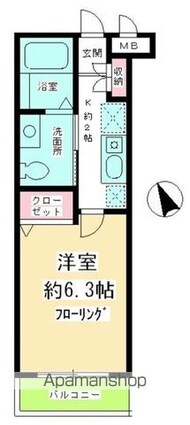 アルジオーネ池尻[1K/21.18m2]の間取図
