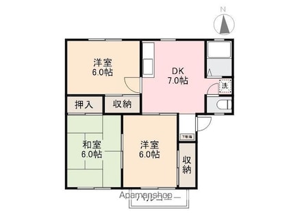 サラン花の宮[3DK/52.99m2]の間取図