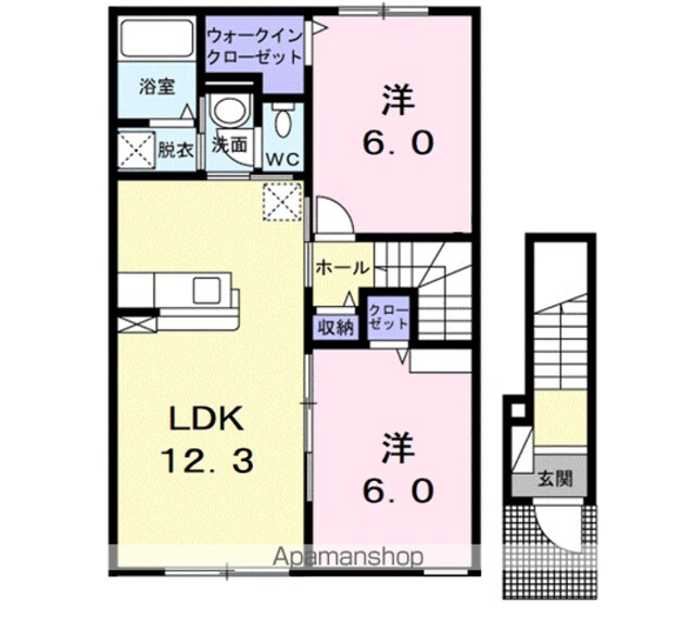 ヴィラ　ウィンＡ[2LDK/56.89m2]の間取図