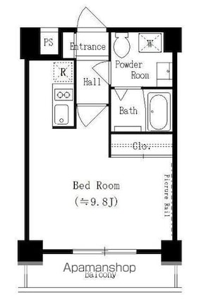 レジディア麻布十番Ⅱ[1R/25.27m2]の間取図