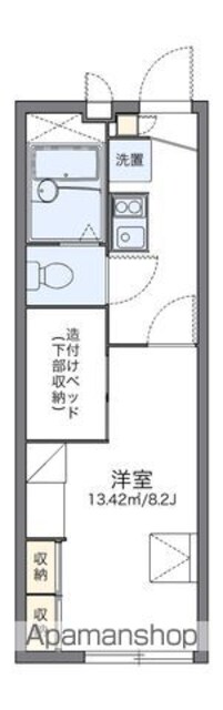 レオパレスハイム　サンコウヤ[1K/22.35m2]の間取図