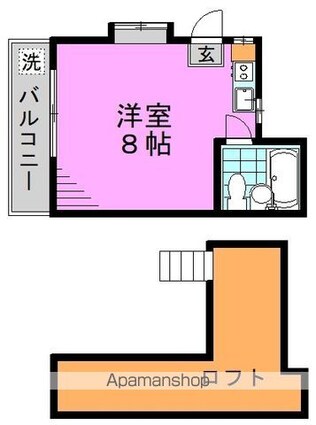 東京都杉並区松ノ木３丁目[1R/16m2]の間取図