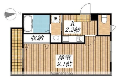 パークハイツ立川[1K/29.22m2]の間取図