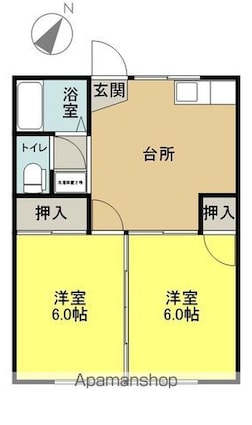 ヒルトップ[2DK/39.66m2]の間取図