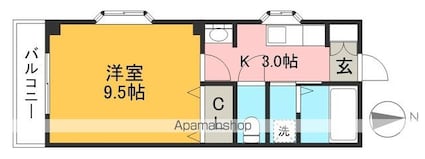 シェモア　エマール[1K/29.8m2]の間取図