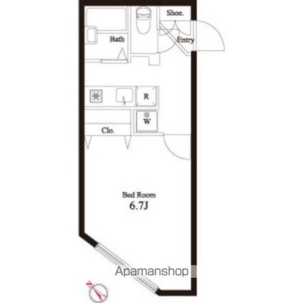 ＺＥＳＴＹ千歳船橋[1K/21.18m2]の間取図