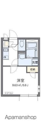 クレイノＳ[1K/20.11m2]の間取図