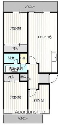 鈴が峰第５団地　５号棟[3LDK/68.15m2]の間取図