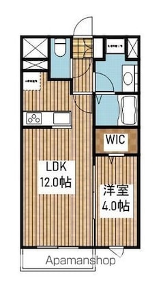 インパナトーレ[1LDK/40.08m2]の間取図
