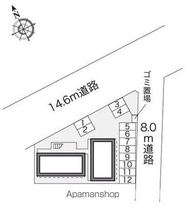 レオパレスえいこう[1K/23.18m2]の配置図