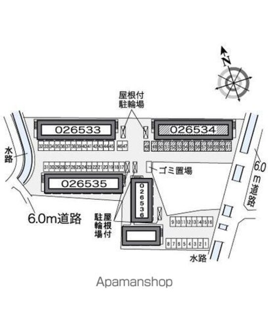 レオパレスコンフォール石橋Ｄ[1K/22.02m2]の配置図