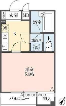 ロイヤルメゾン中丸[1K/21.18m2]の間取図