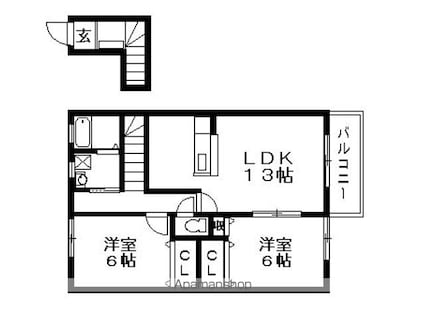 ボナールゲート[2LDK/64.91m2]の間取図