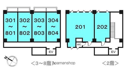 イーカムコート[1R/28.63m2]の配置図