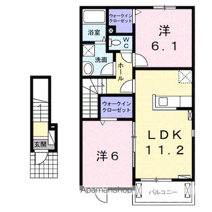 和歌山県和歌山市加納[2LDK/57.64m2]の間取図