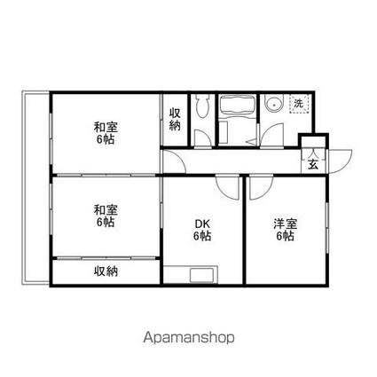 ニューマリッチフジモト[3DK/56.5m2]の間取図