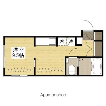 イリス堀越[1R/21.84m2]の間取図