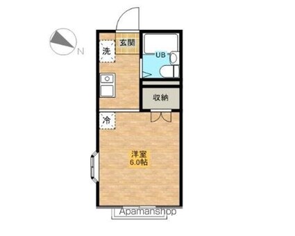 エステートピア小山[1R/16.38m2]の間取図