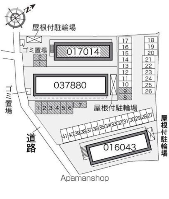 レオパレスエスペランサⅡ[1K/20.28m2]の配置図