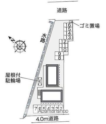 レオパレスウォーターロード[1K/23.18m2]の配置図