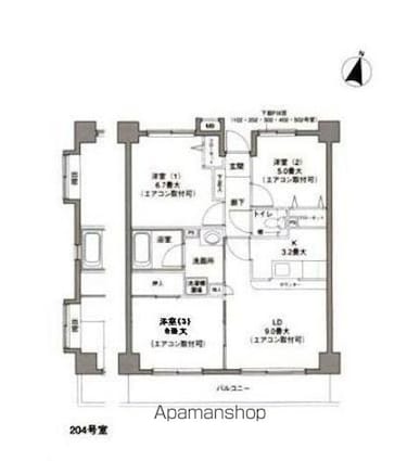 エターナル・サンライズ[3LDK/65.04m2]の間取図