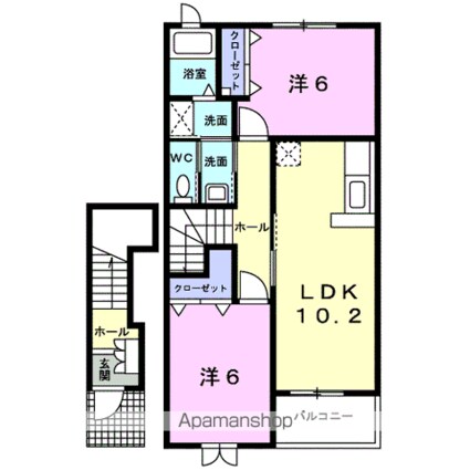 エクセラン・メゾンＡ[2LDK/57.02m2]の間取図