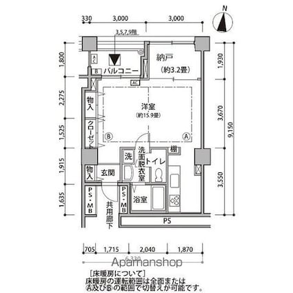 東雲キャナルコートＣＯＤＡＮ１５号棟[1R/47.94m2]の間取図