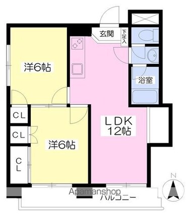 Ｒｉｖｉｅｒｅ[2LDK/48.6m2]の間取図
