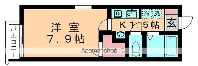 ウェリナ大森台[1K/23.6m2]の間取図