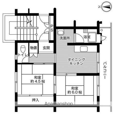 【ビレッジハウス上和白１号棟の間取り】