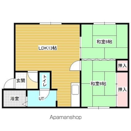 コーポ石黒Ⅱ[2LDK/53.49m2]の間取図