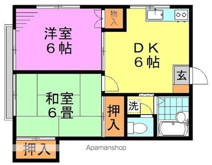 東京都杉並区梅里１丁目[2DK/39m2]の間取図