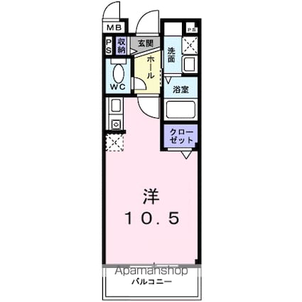 カルムアビタシオン大将軍[1R/27.25m2]の間取図