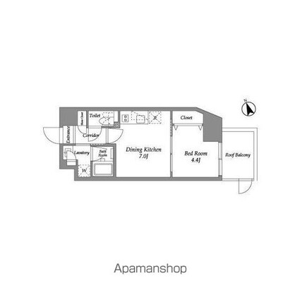 ＥＮｅｔｉａｌ代官山[1DK/30.25m2]の間取図