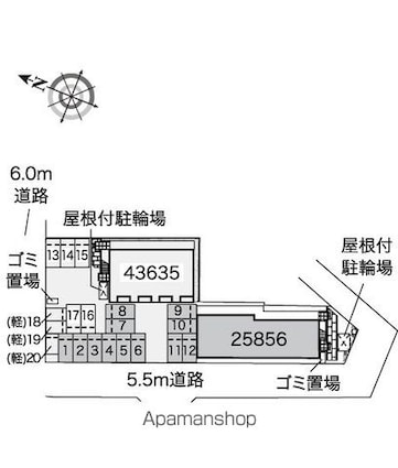 レオパレススマイルＣｏＣｏ[1K/23.18m2]の配置図