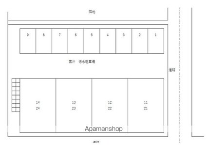 徳永住宅[2K/37.18m2]の配置図