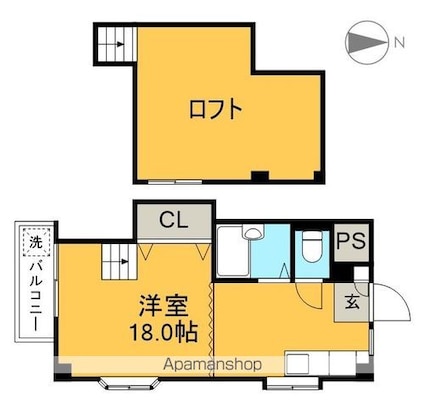 ブルーメンヴォーヌン河合[1R/35m2]の間取図