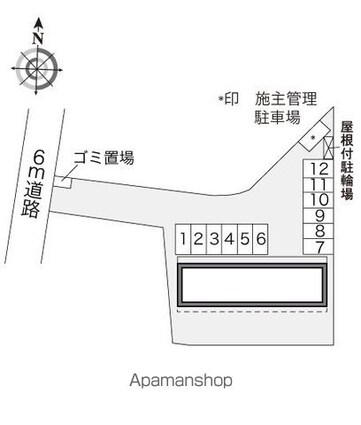 レオパレス如意申[1K/24.84m2]の配置図