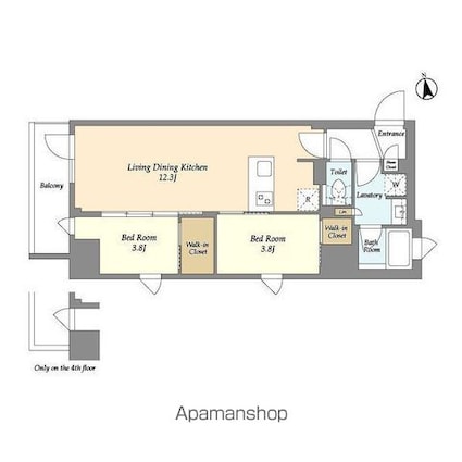 ＡＩＦＬＡＴ品川戸越パークサイド[2LDK/48.04m2]の間取図