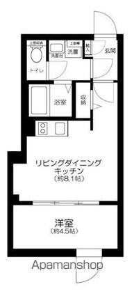 東京都中央区日本橋中洲[1LDK/30.04m2]の間取図