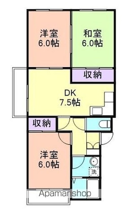 和歌山県和歌山市西小二里２丁目[3DK/55.66m2]の間取図