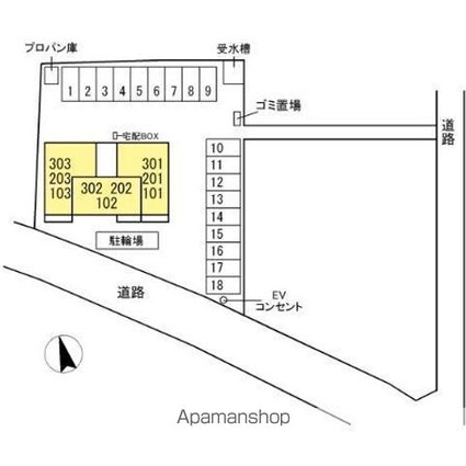ユーフォリア　Ｄ棟[2LDK/53.77m2]の配置図