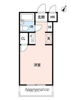 メープルコート駒沢[1R/16.25m2]の間取図
