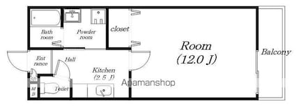 メゾンアデュール[1K/32m2]の間取図
