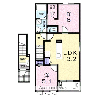 パインビレッジ　ビオーラ[2LDK/58.7m2]の間取図