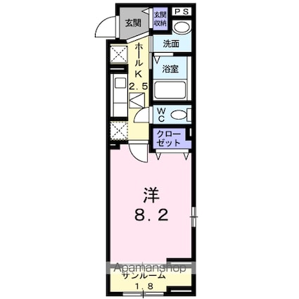 ハミルトンハウス[1K/33.03m2]の間取図