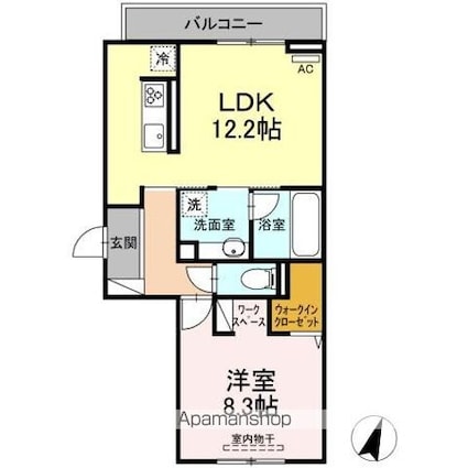 グリシーヌ串戸[1LDK/50.47m2]の間取図