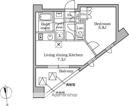 東京都世田谷区三軒茶屋１丁目[1DK/31.46m2]の間取図