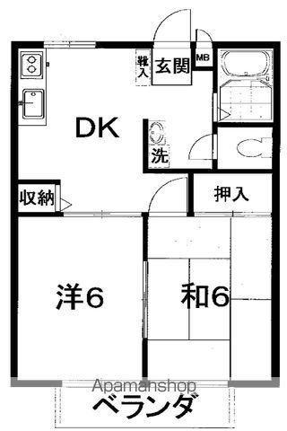 【立川市錦町のアパートの間取り】